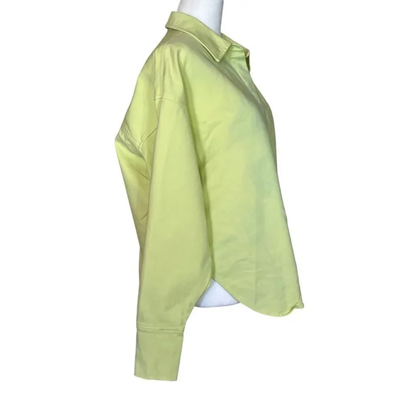 Good American Weekend Shirt in Green 00/0 XSmall Womens Button Down Blouse Top - Picture 5 of 15